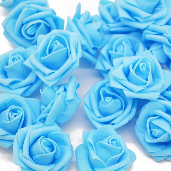 

decorative flowers & wreaths 4cm multicolor pe foam rose head for wedding car marriage room decoration diy artifical flower garland craft1