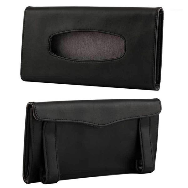 

1pc universal car sun visor tissue box holder pu leather tissue box cover case paper auto organizer accessories1