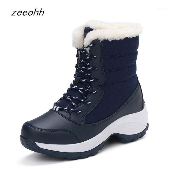 

boots women's winter shoes snow large size platform warm 2021 wom1, Black