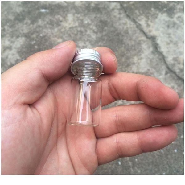 

22*40*1m 7ml mini glass bottles with aluminium lid empty small wishing bottle glass vials jars 1 bbygct