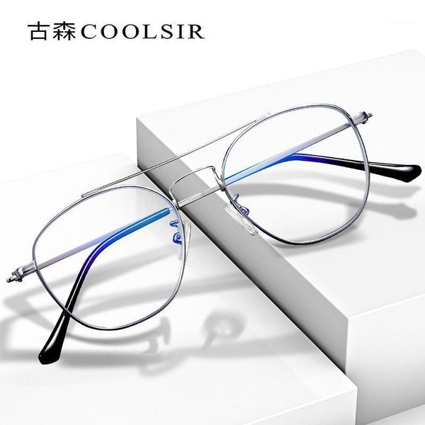 

hd anti-blue light round frame metal frame reading glasses 90141, White;black