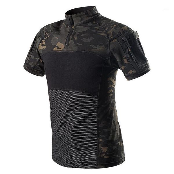 

outdoor t-shirts outdoors mens frog t shirt camouflage tactical short sleeve cotton breathable combat quick dry camping hiking training shir, Gray;blue