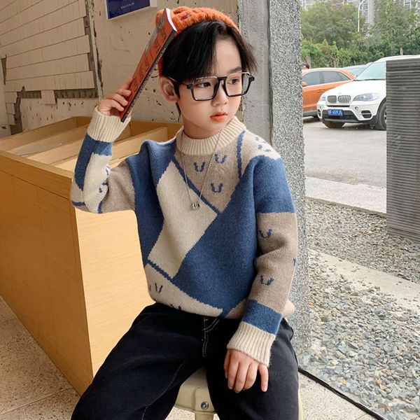 

korean sweater pullover 2020 new fashion children's autumn and winter t-shirt boys' wear o5jg, Blue