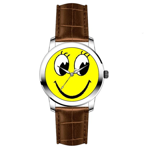 

watch smiling face oem new cartoon creative appearance using waterproof children's watch quartz watch, Slivery;brown