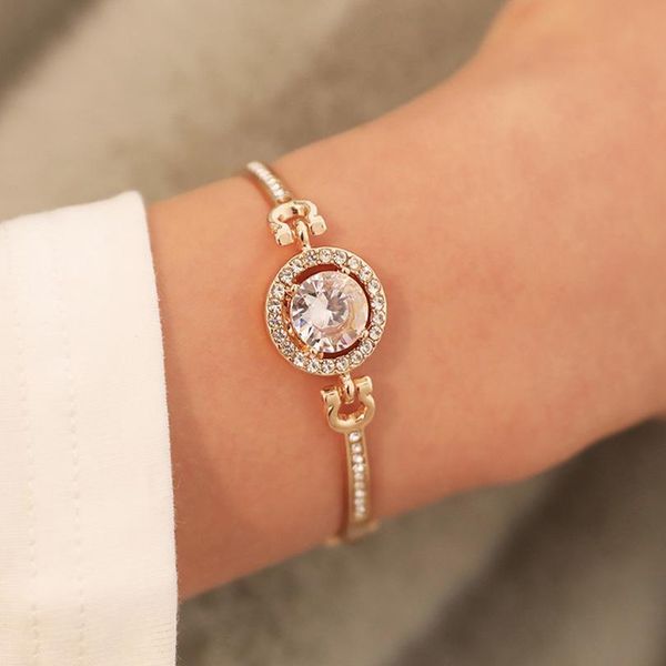 

eif dock luxury rhinestone zircon multi-layer bangle bracelet rhinestone charm bracelet for women girls pa qyleow, Golden;silver