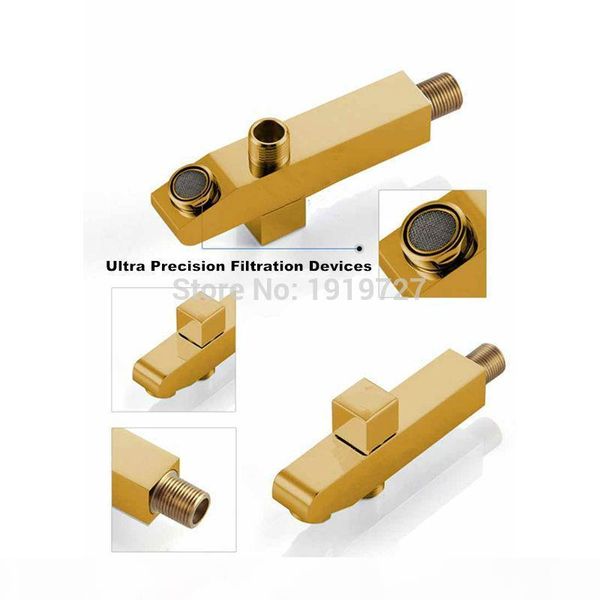 

bagnolux factory wholesale gold 8 square bath 100 brass faucet set wall mounted shower diverter rainfall mixer bathroom tap bbyfhg wrhome