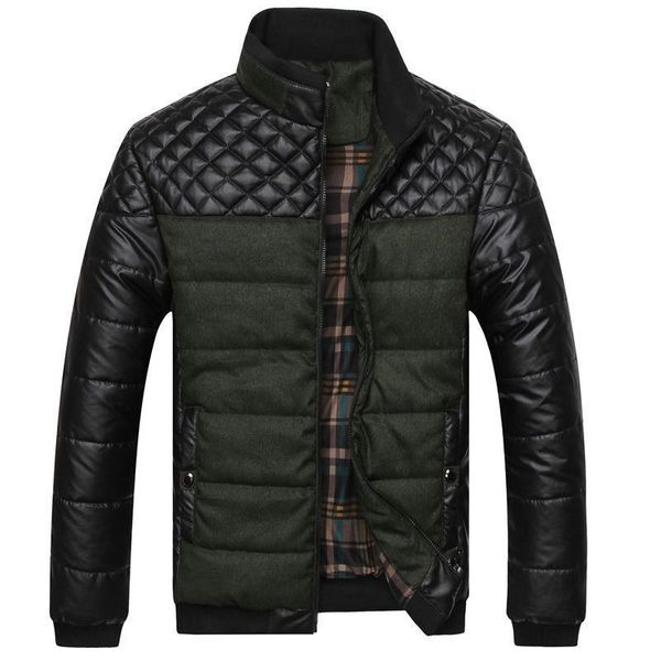 

new winter spring thick men's jackets and coats pu patchwork designer fashion mens jackets drop shipping, Black