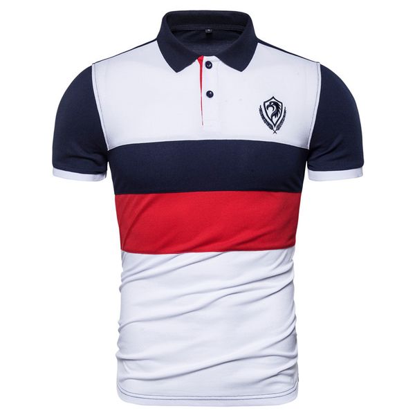 

2020 new summer cotton polo shirt men casual patchwork brand mens polos social business polo short sleeve male tees shirts, White;black