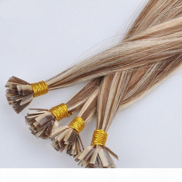 

elibess hair -flat tip keratin hair extensions 1g stand 100strands set prebonded human hair on sale