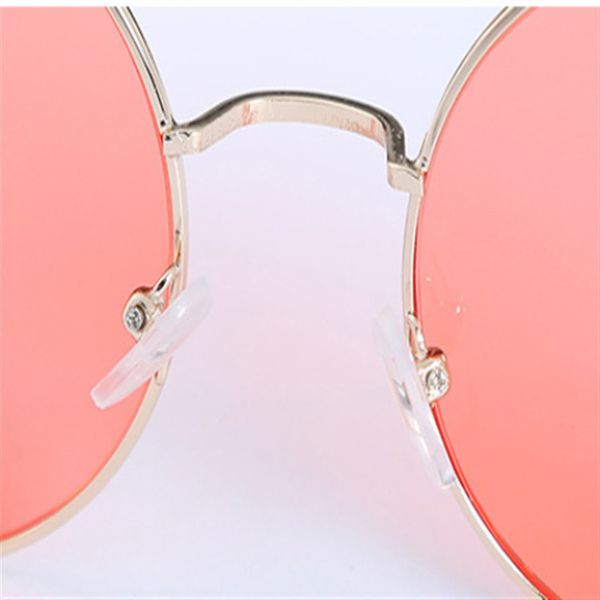 

retro round pink sunglasses 2020 brand designer sun glasses for women alloy mirror female