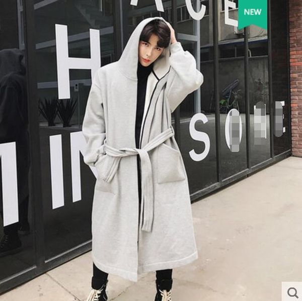 

2021 New Long Korean Version Loose Mainly in Autumn Trend of Men at Coat Knee Length Is Very Cool. EJH2, Tan;black