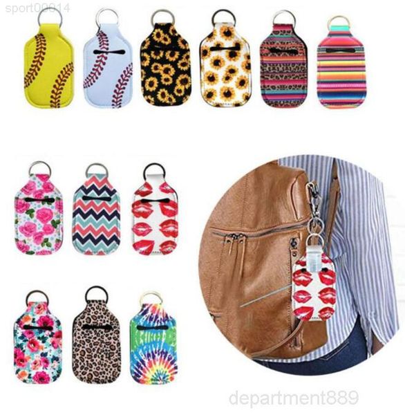 

a-neoprene sanitizer 30ml empty keychain bags portable perfume covers hand soap bottle holder novelty items owc3685