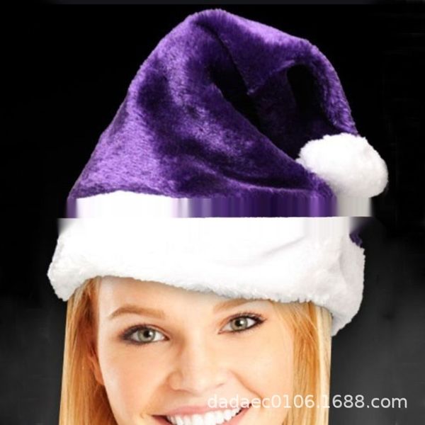 

clubx short christmas purple long hair holiday christmas hat decorative products plush gift hat zfgyc