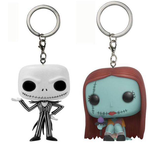 

funko pop nightmare before christmas skull jack keychain peripheral doll toys hand-made ornaments sally
