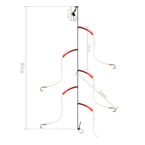 

1psc 5 # -14 # fishhooks stainless steel rigs swivel fishing tackle lures pesca baits single hook combination 5 hooks sm jllpbs