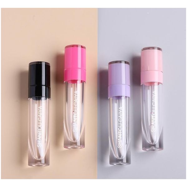 

wholesale 6ml cosmetic pink purple white black clear empty lipgloss tubes lip glos jllwoo lucky2005