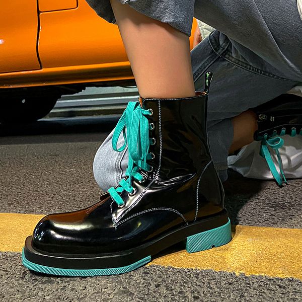 

2021 new female ankle leather black heels as party shoes woman boots size 34-40 4q7j