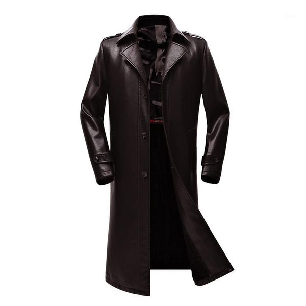 

men's long leather coat, a pu wallet, a raincoat, an m-4xl man's wallet1, Black