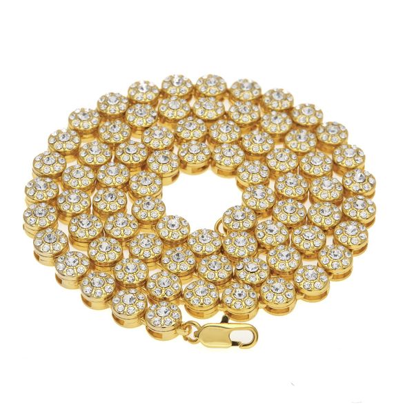 

iced out chains gold plated hip hop bling necklaces jewelry cz gold diamond luxury men diamond necklace chains, Silver