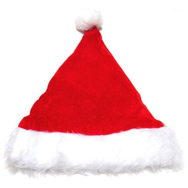 

12pcs velvet composite non-woven fabric christmas hat plush christmas hat double thicken plush1