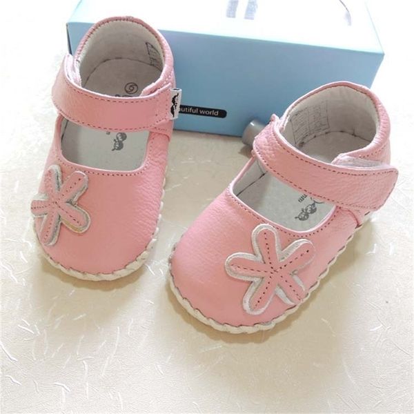

omn quality genuine baby girls soft sole infant first walkers pink shallow princess leather shoes y201028