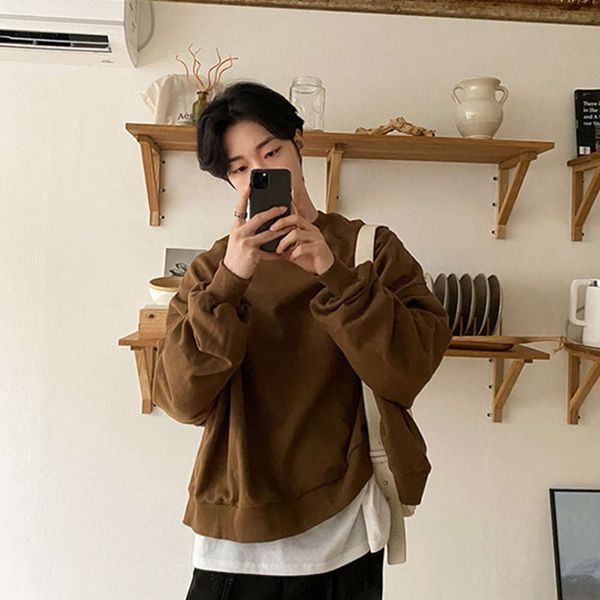 

small north korea east gate men's solid color bat sleeve large size simple hip hop sweater cover head wide version autumn and winter, Black