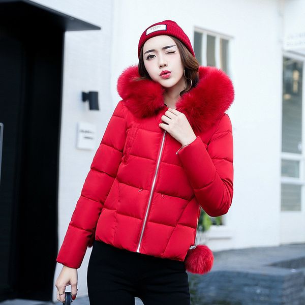 

2021 new parkas mujer invierno turtleneck with hood down jackets short women's winter coats thin cotton parka wxf219 qy7e, Black