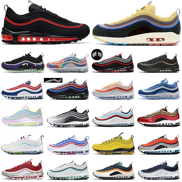 

new bred sean wotherspoon men running shoes worldwide triple black white reflective womens mens trainers sports sneakers 36-45