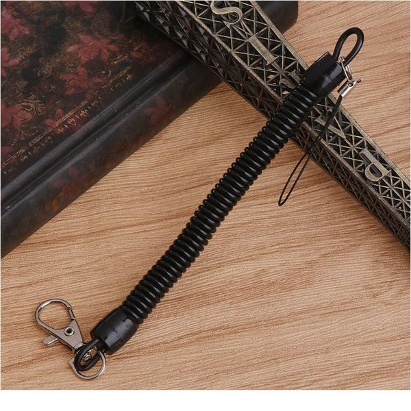 

spring elastic retractable tactical rope hiking camping phone antilost hanging stripe spring qyllfi