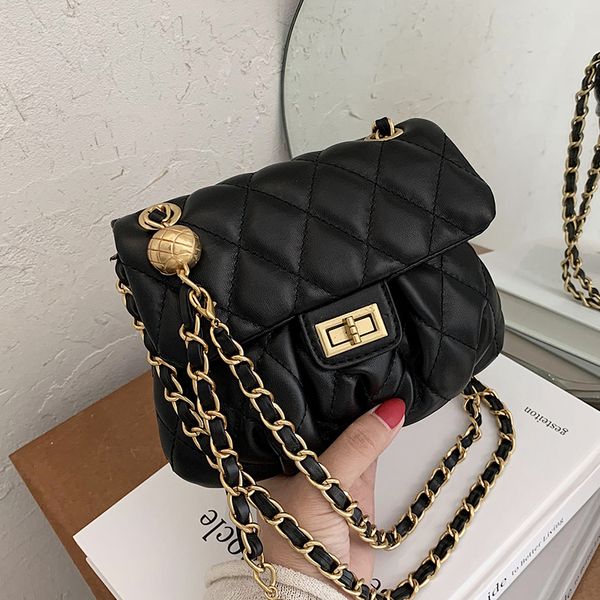

mini chain pu leather crossbody bags for women 2020 simple chain shoulder handbags women's branded fashion trend hand bag c1019