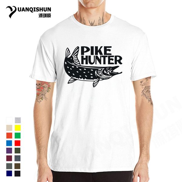 

pike hunter fish 2018 summer funny fishings print brand men's round neck casual tees sport hooded sweatshirt hoodie men t shirt