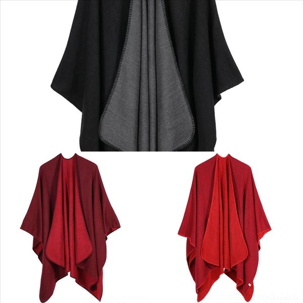 

7fo winter dener shls and scarves cashmere and wool women scarf long pure color cashmere shawls wraps hijabs women drop shipping winter, Black