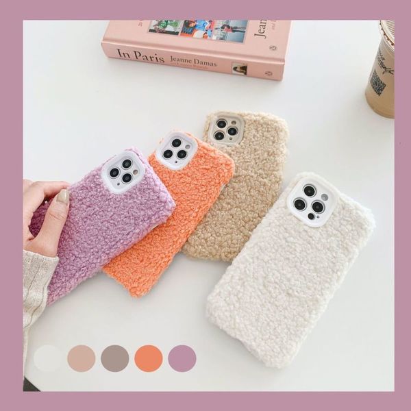 

lamb case mobile pure color phone is suitable for 12promax 11 soft shell 8plus xr rial 7 / x fine hole
