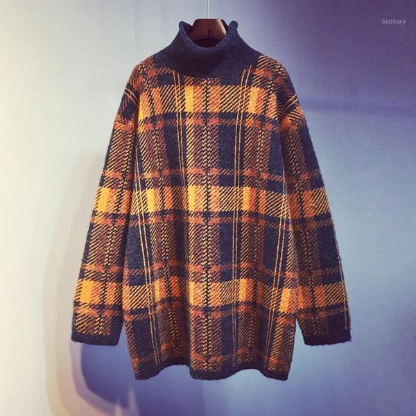 

pullovers sweaters women 2019 new korean style turtleneck ladies sweater autumn and winter fashion wild female y0871, White;black