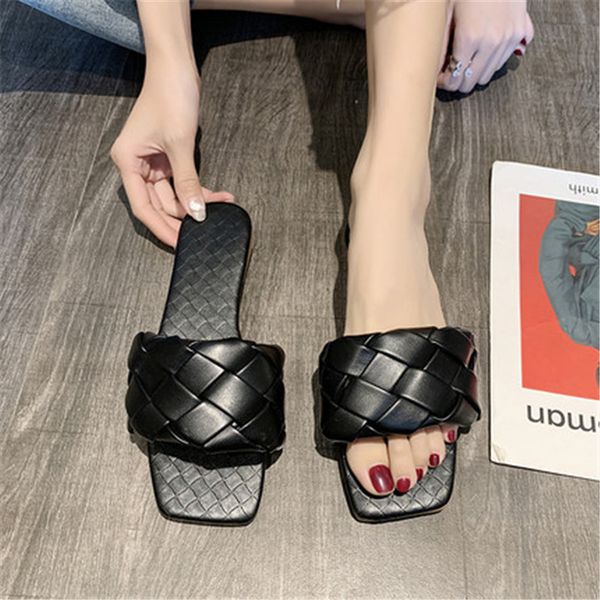 

new you'll 2021 see office slippers women's heels bomb two inches sliding in comfortable green white ladies high sandals 02n8, Black