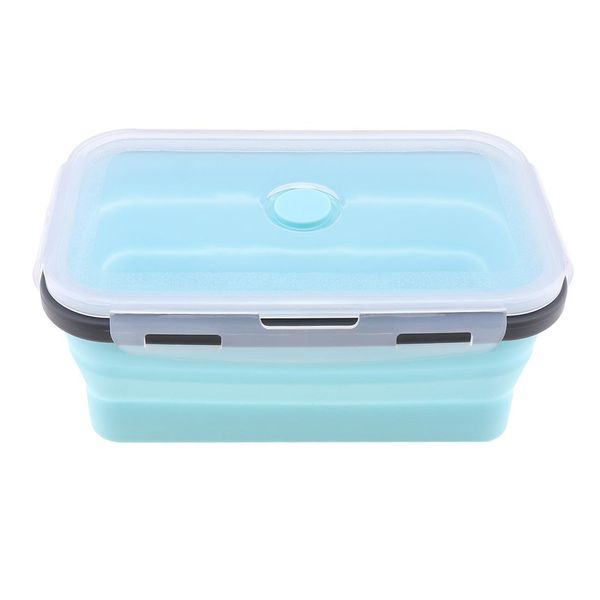 

800ml portable rectangle silicone scalable folding lunchbox bento box with silicone sealing plug for 40 230 centigrade bbydsy