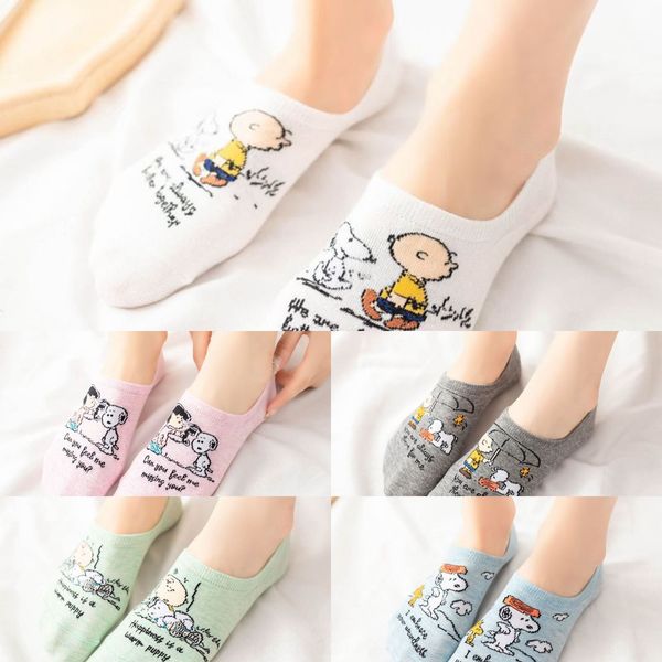 

мультфильм противоскользящего невидимая лодки невидимой неглубоко лодка чистого красного снупи летом тонких носки девушка сердца моды носков, Black