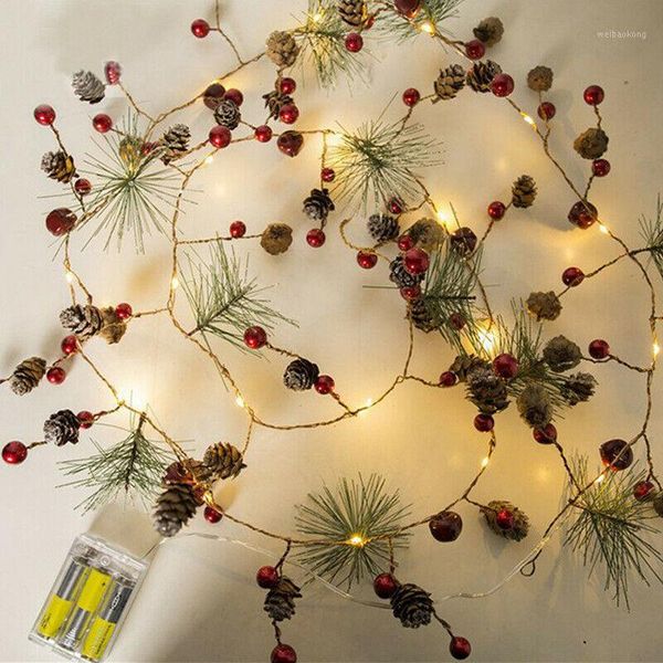 Decorazioni natalizie Topper per albero 20 LED bianchi caldi Batteria Micro filo di riso Rame Fata String Lights Party 1