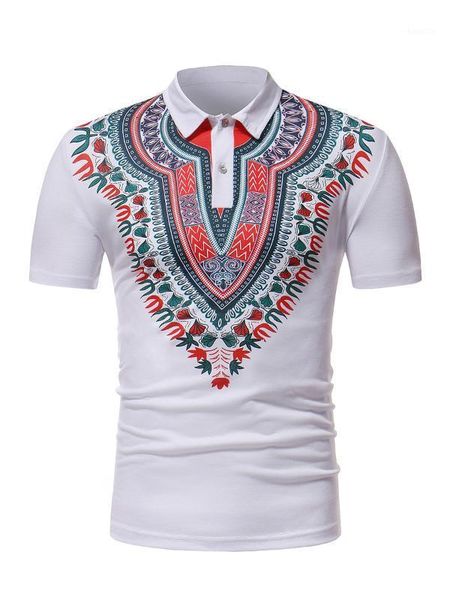 

african dashiki print shirt men 2020 summer casual slim fit short sleeve men african clothes hipster africa chemise homme1, Red