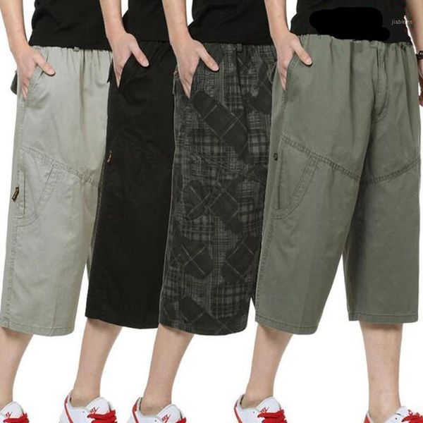 

new summer cargo short men casual shorts elastic waist shorts loose baggy boardshort male clothing plus size 4xl 5xl 6xl1, Black