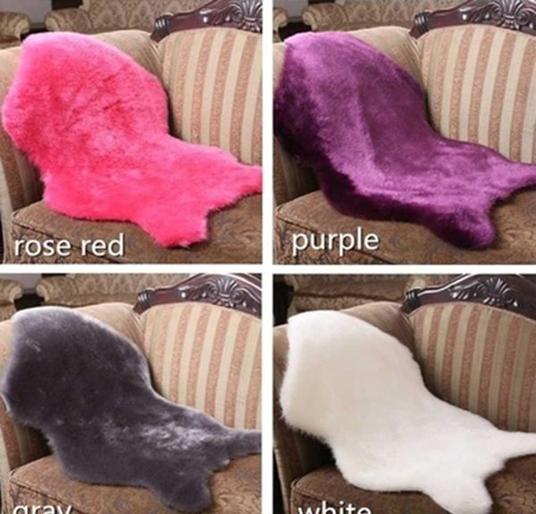 

5 colors wool sheepskin rug chair cover warm hairy carpet sea bbyinw lipper