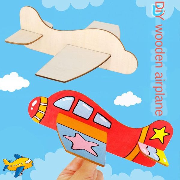 

3pcs blank wooden fight plane diy painting graffiti plane children educational toy model creative gifts for children yjn sqcpbc pingtoy