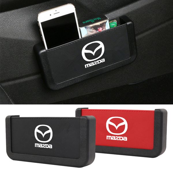

car leather storage case for mazda cx7 cx5 cx9 atenza rx8 rx7 mx3 mx5 axela speed6 mobile phone stowing holder accessories