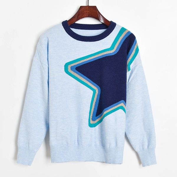 

new street wear five-pointed thick female casual cut-off star-neck girl pullovers let outerwear 36w9, White;black