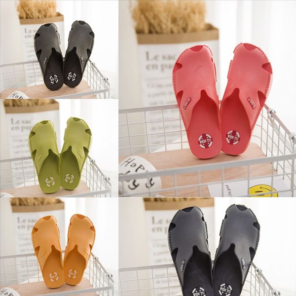

w2ru sell well fashion woman leather sandals slipper shoes baby classic flat ladies orange flop flip summer sandals slipper woman flip, Black