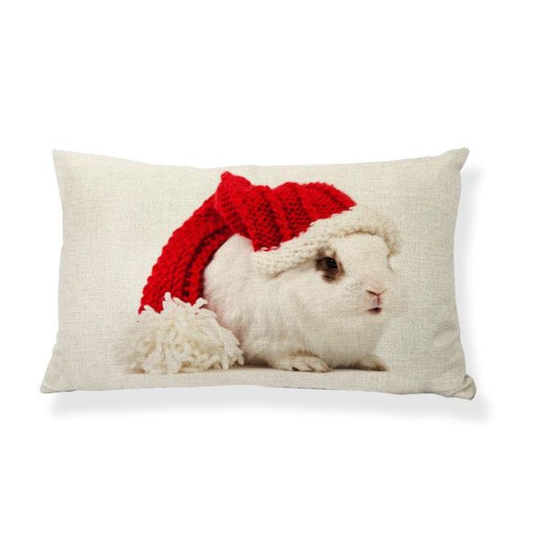 

30x50cm merry christmas cushion cover dog cat home bedroom sofa decor linen print lumbar pillow case holiday gift