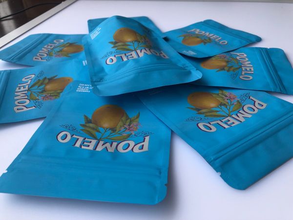 

back bags mylar cookies hologram packaging stickers california label pomelo 3.5g edibles blue bags and wmtux jjxh