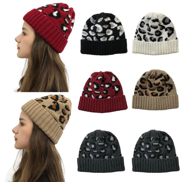

beanie/skull caps beanie hat for women winter leopard texture warm ski cap soft knitted fall autumn hiking windproof beanies, Blue;gray