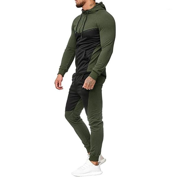 

mens hoodies pants splicing zipper print sweatshirt pants sets gym suit tracksuit fitness bodybuilding suit jogger men set1, Gray