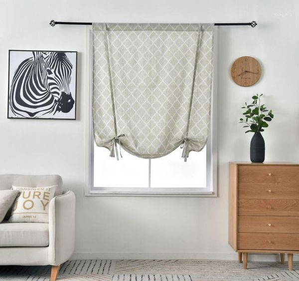 

plaid printed curtains american style window drapes cotton linen kitchen curtain country style window decor living room1